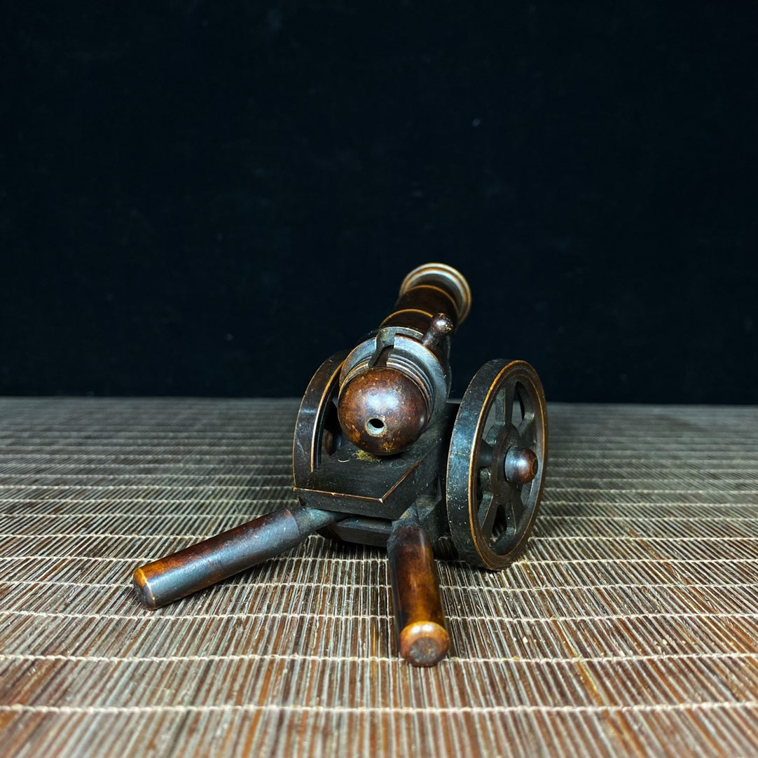 Mastercrafted Pure Copper Cannon Sculpture - Desktop Decor Collectible