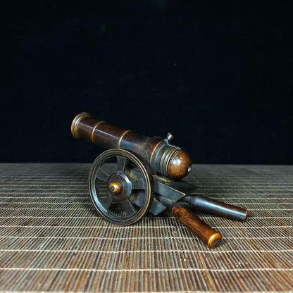 Mastercrafted Pure Copper Cannon Sculpture - Desktop Decor Collectible