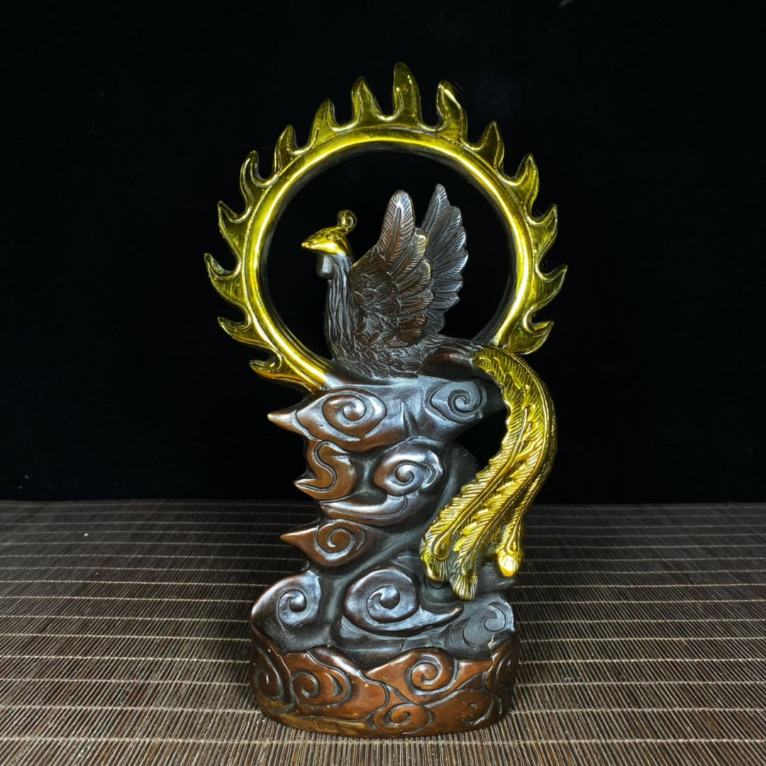 Phoenix Statue in Gilded Pure Copper - Exquisite Craftsmanship, Unique Gift