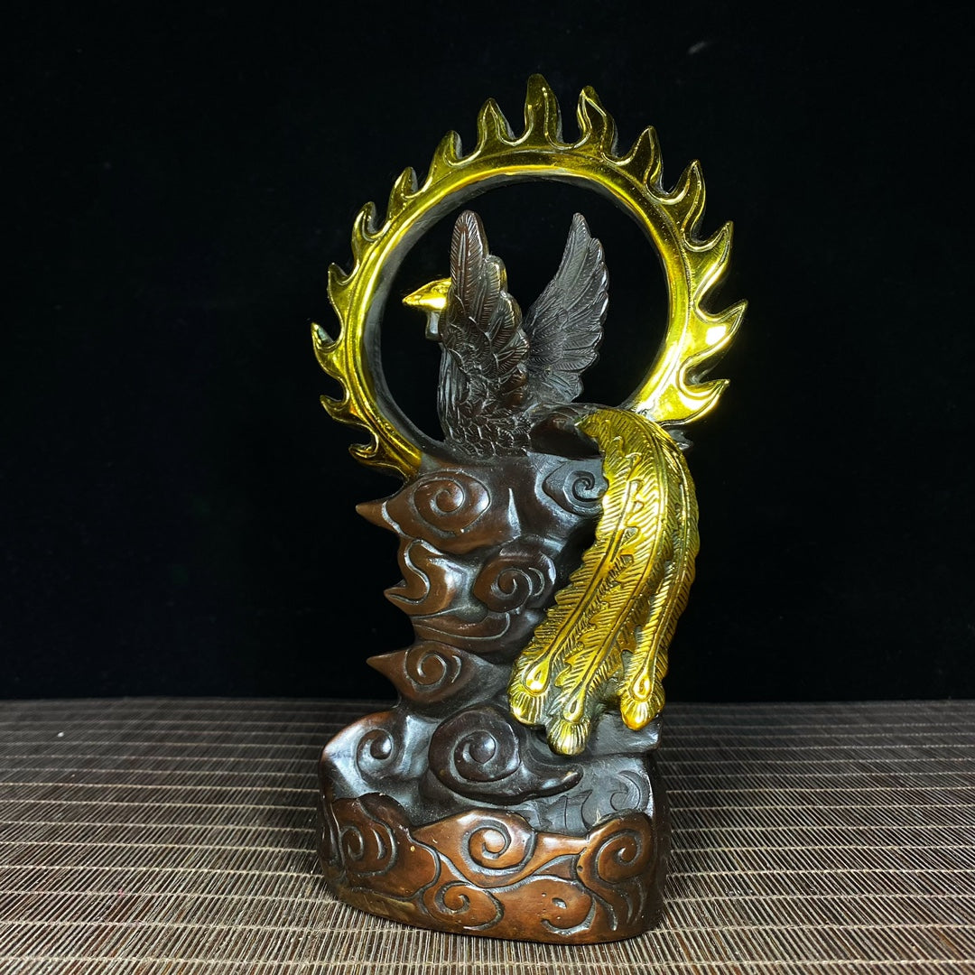 Phoenix Statue in Gilded Pure Copper - Exquisite Craftsmanship, Unique Gift