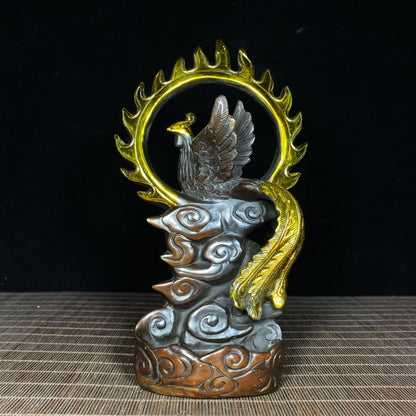 Phoenix Statue in Gilded Pure Copper - Exquisite Craftsmanship, Unique Gift