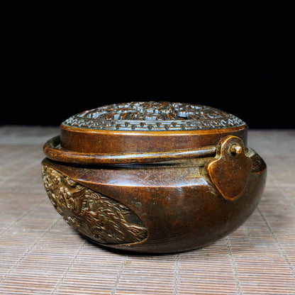 Elegant Handcrafted Pure Copper Dragon and Phoenix Hand Warmer