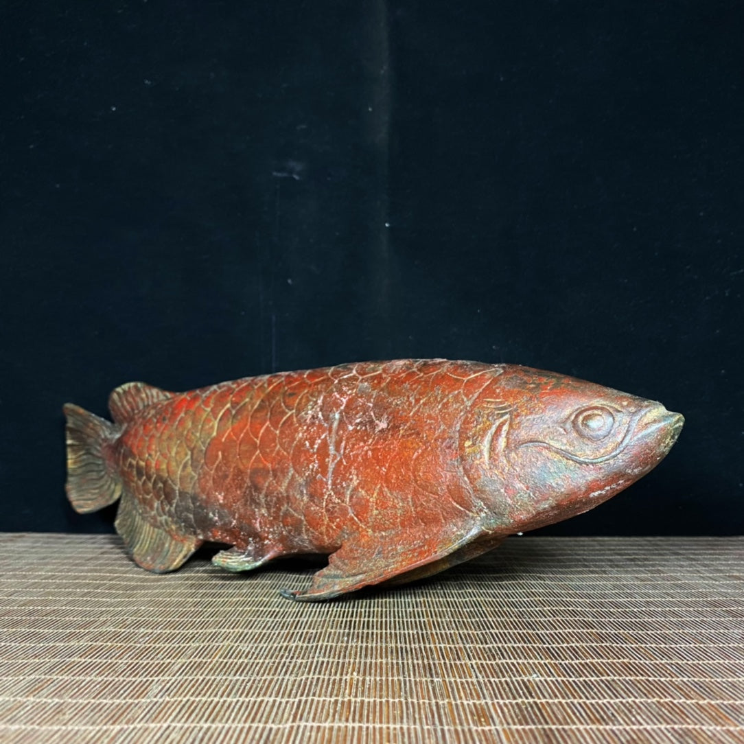 Exquisite Handcrafted Antique Bronze Fish Statue – Unique Collectible & Artistic Gift