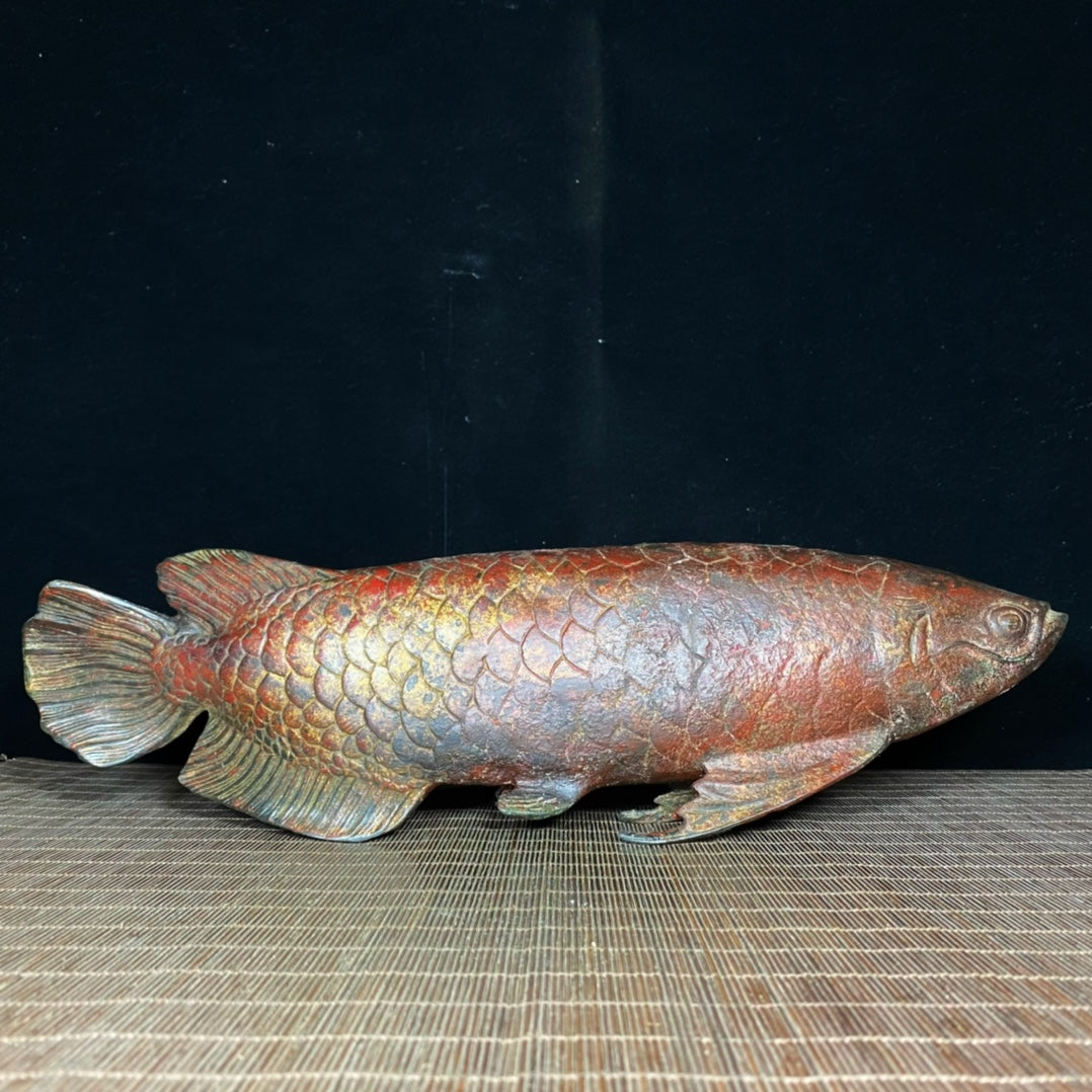 Exquisite Handcrafted Antique Bronze Fish Statue – Unique Collectible & Artistic Gift