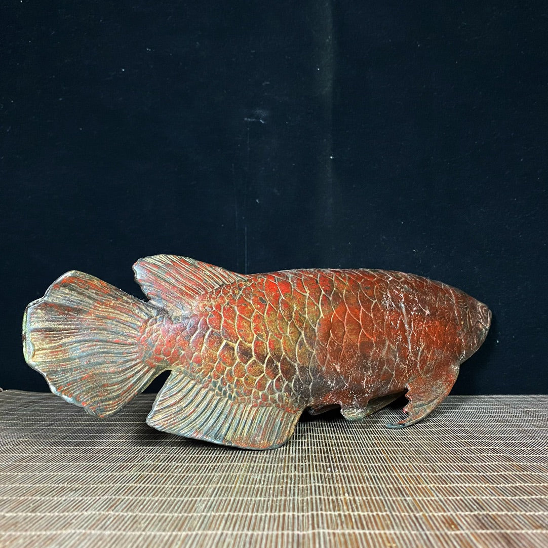 Exquisite Handcrafted Antique Bronze Fish Statue – Unique Collectible & Artistic Gift