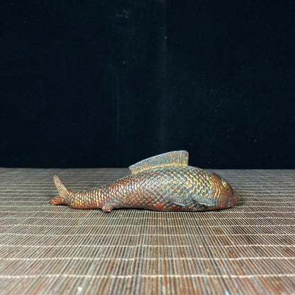 Exquisite Handcrafted Bronze Wheat Fish Statue - Unique Collectible & Gift