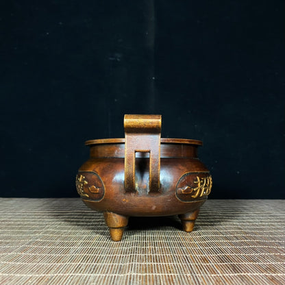 Exquisite Handcrafted Gilded Pure Copper Incense Burner – Symbol of Blessings and Good Fortune