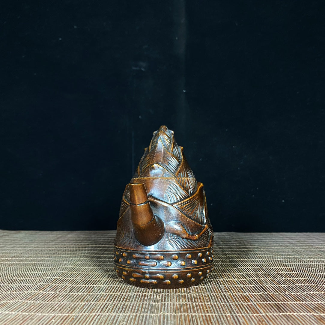 Handcrafted Pure Copper Bamboo Shoot Teapot - Exquisite Craftsmanship, Unique Gift, Rare Collectible