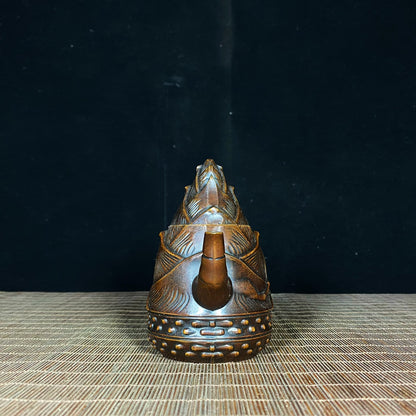 Handcrafted Pure Copper Bamboo Shoot Teapot - Exquisite Craftsmanship, Unique Gift, Rare Collectible