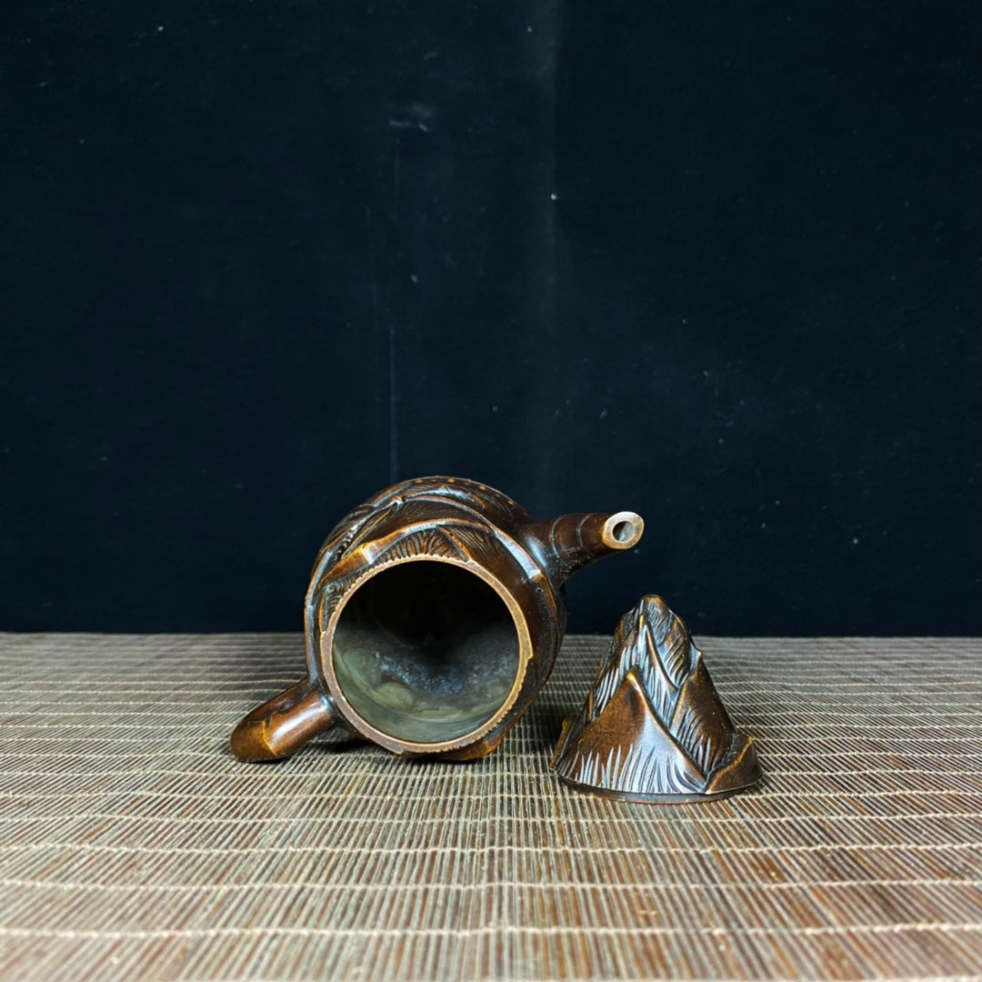 Handcrafted Pure Copper Bamboo Shoot Teapot - Exquisite Craftsmanship, Unique Gift, Rare Collectible