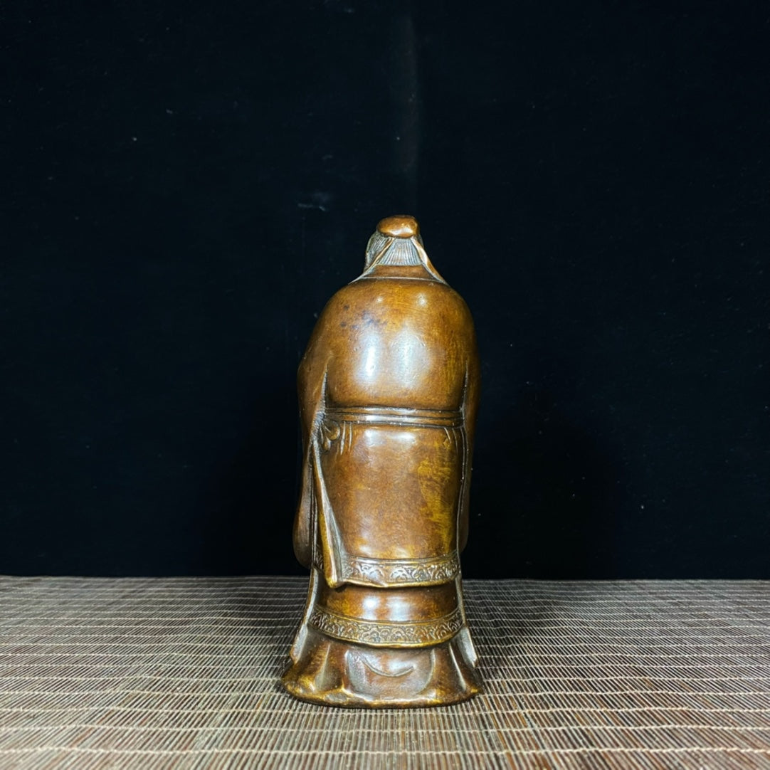 Pure Copper Gilded Confucius Statue - Rare Handcrafted Art Piece, Unique Gift