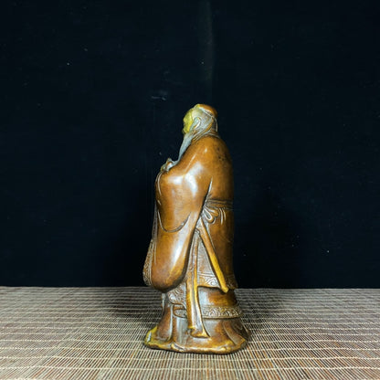 Pure Copper Gilded Confucius Statue - Rare Handcrafted Art Piece, Unique Gift