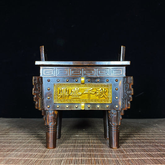 Exquisite Craftsmanship Pure Copper Gilt Tripod - Unique Handmade Art Piece, Perfect for Collectors and Gifts