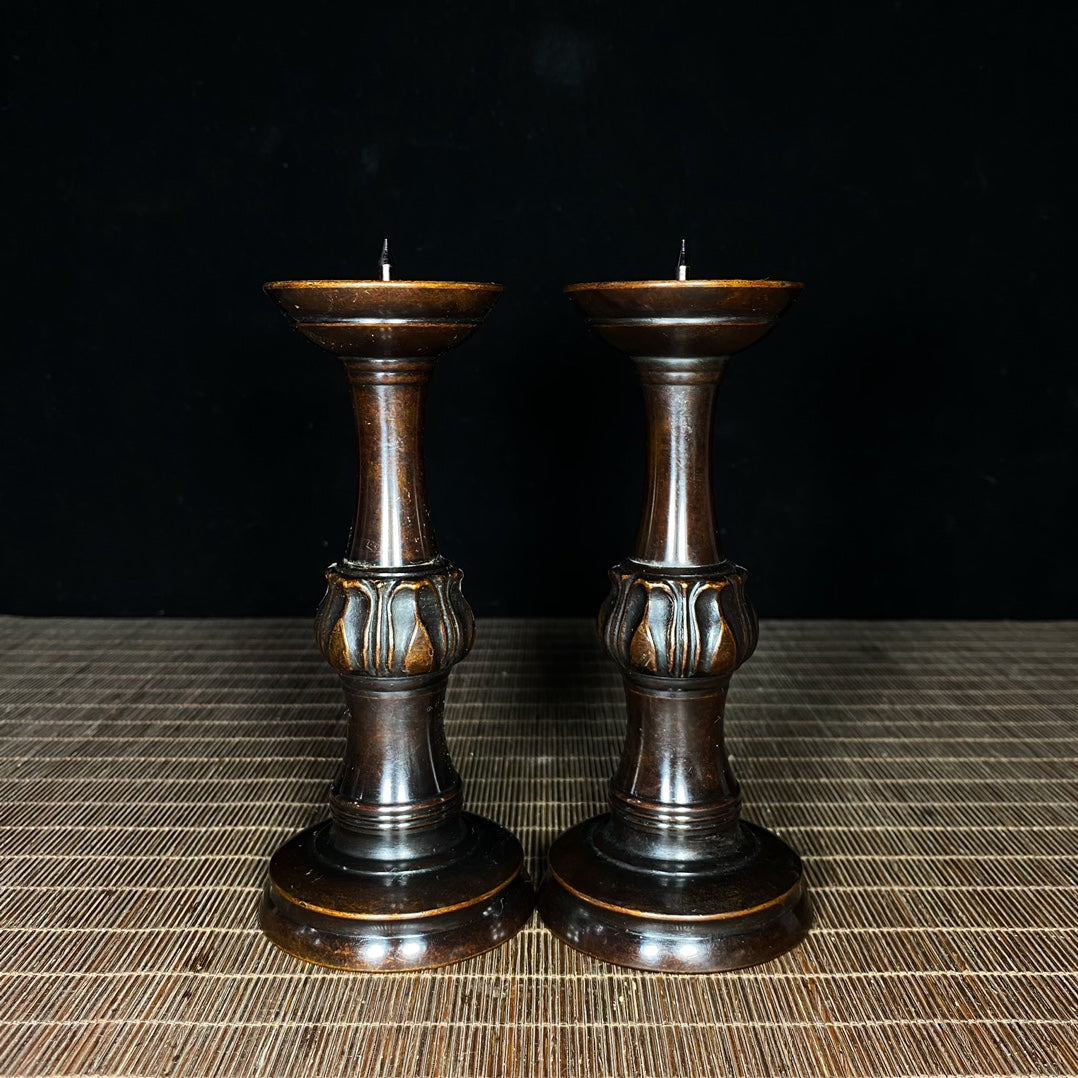 Handcrafted Pure Copper Candle Holders - Exquisite Craftsmanship, Unique Gift, Rare Collectible (Set of 2)