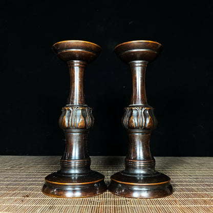 Handcrafted Pure Copper Candle Holders - Exquisite Craftsmanship, Unique Gift, Rare Collectible (Set of 2)