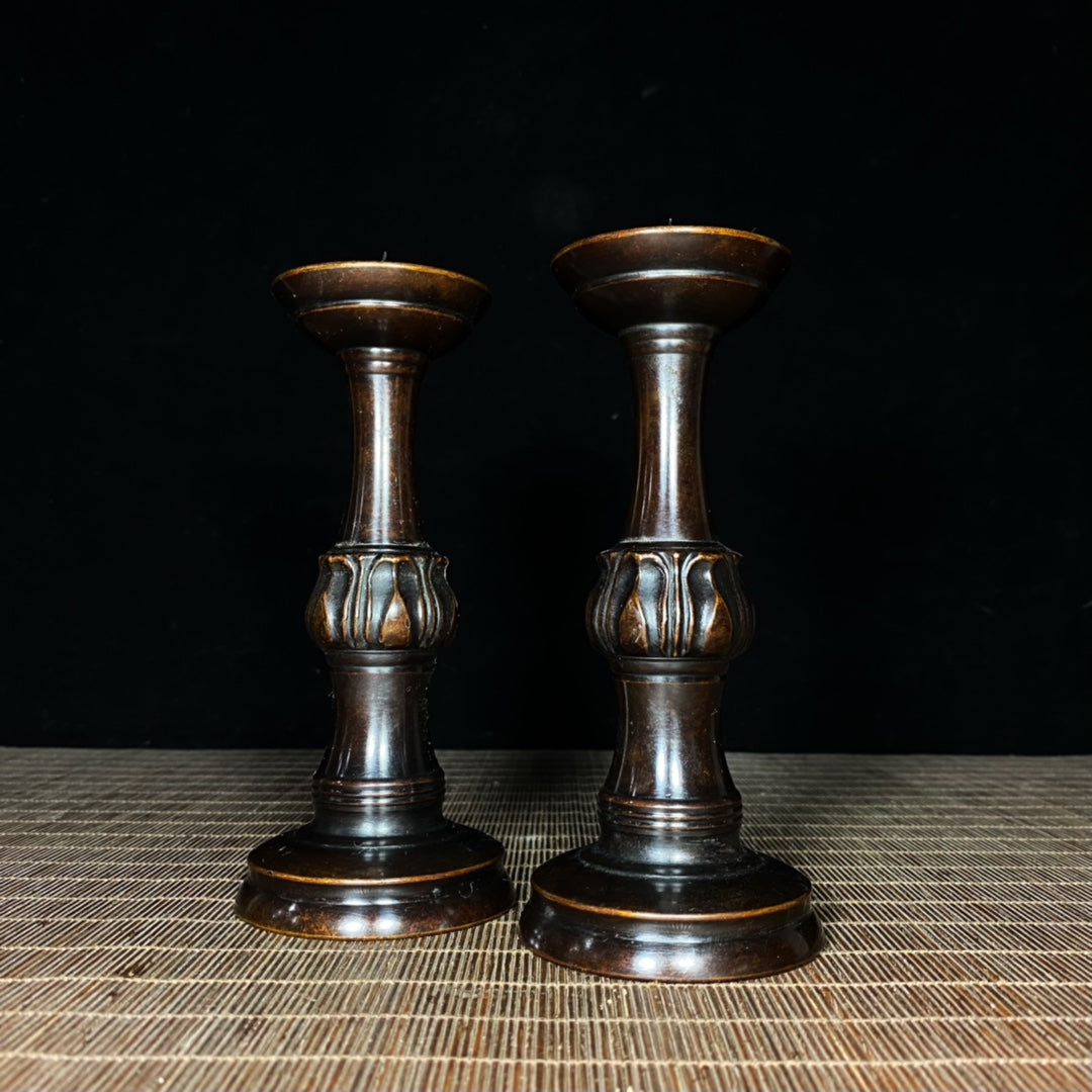 Handcrafted Pure Copper Candle Holders - Exquisite Craftsmanship, Unique Gift, Rare Collectible (Set of 2)