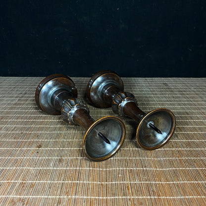 Handcrafted Pure Copper Candle Holders - Exquisite Craftsmanship, Unique Gift, Rare Collectible (Set of 2)