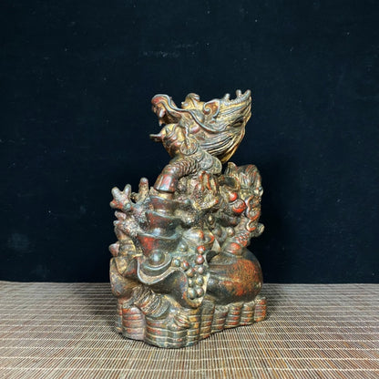 Exquisite Handcrafted Copper Kilin Sculpture - Symbol of Wealth and Success