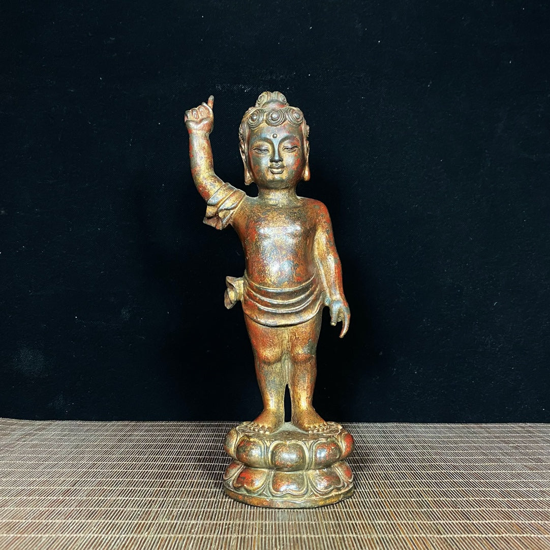 Exquisite Antique Shakyamuni Buddha Statue - Handcrafted Masterpiece, Unique Gift, Rare Collectible