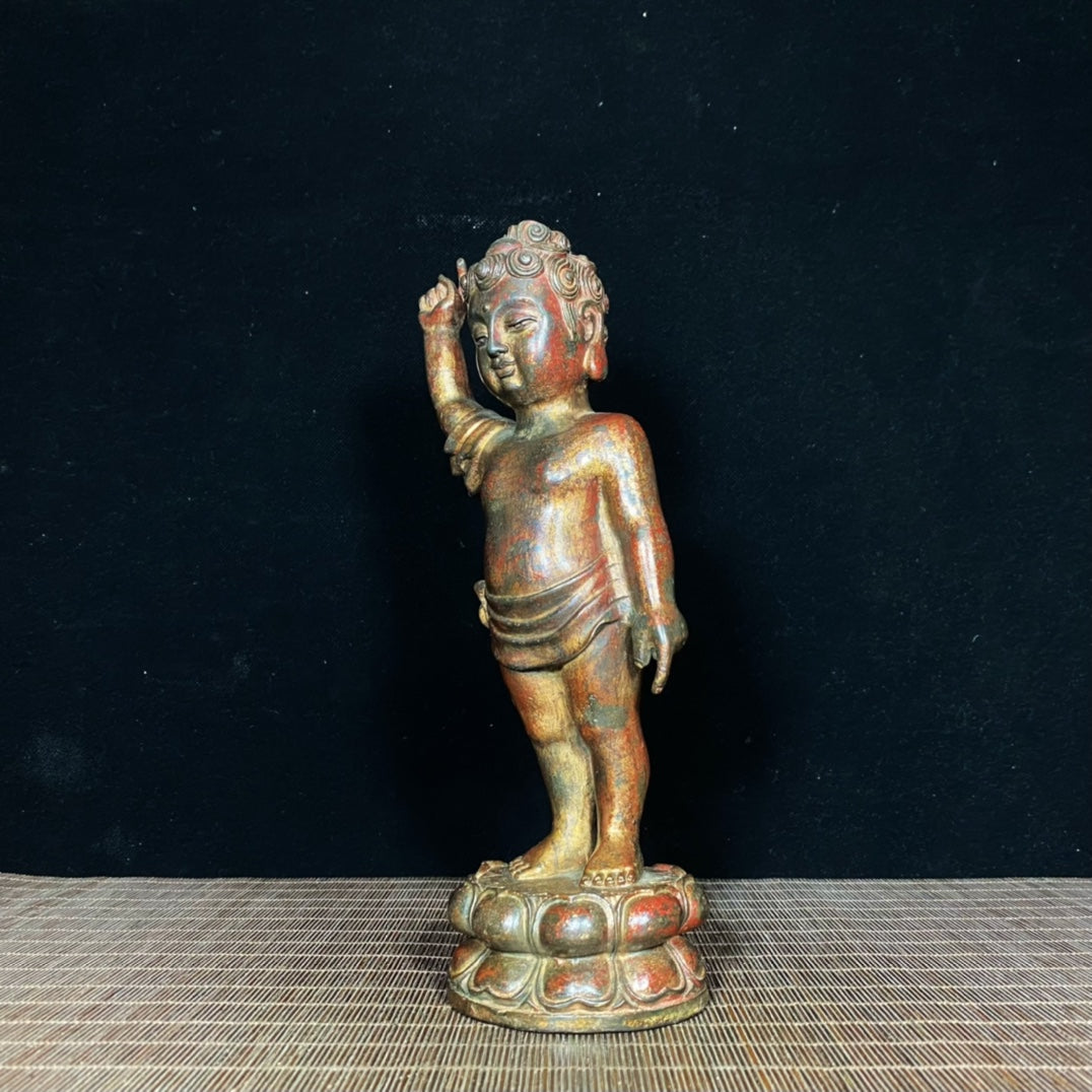 Exquisite Antique Shakyamuni Buddha Statue - Handcrafted Masterpiece, Unique Gift, Rare Collectible