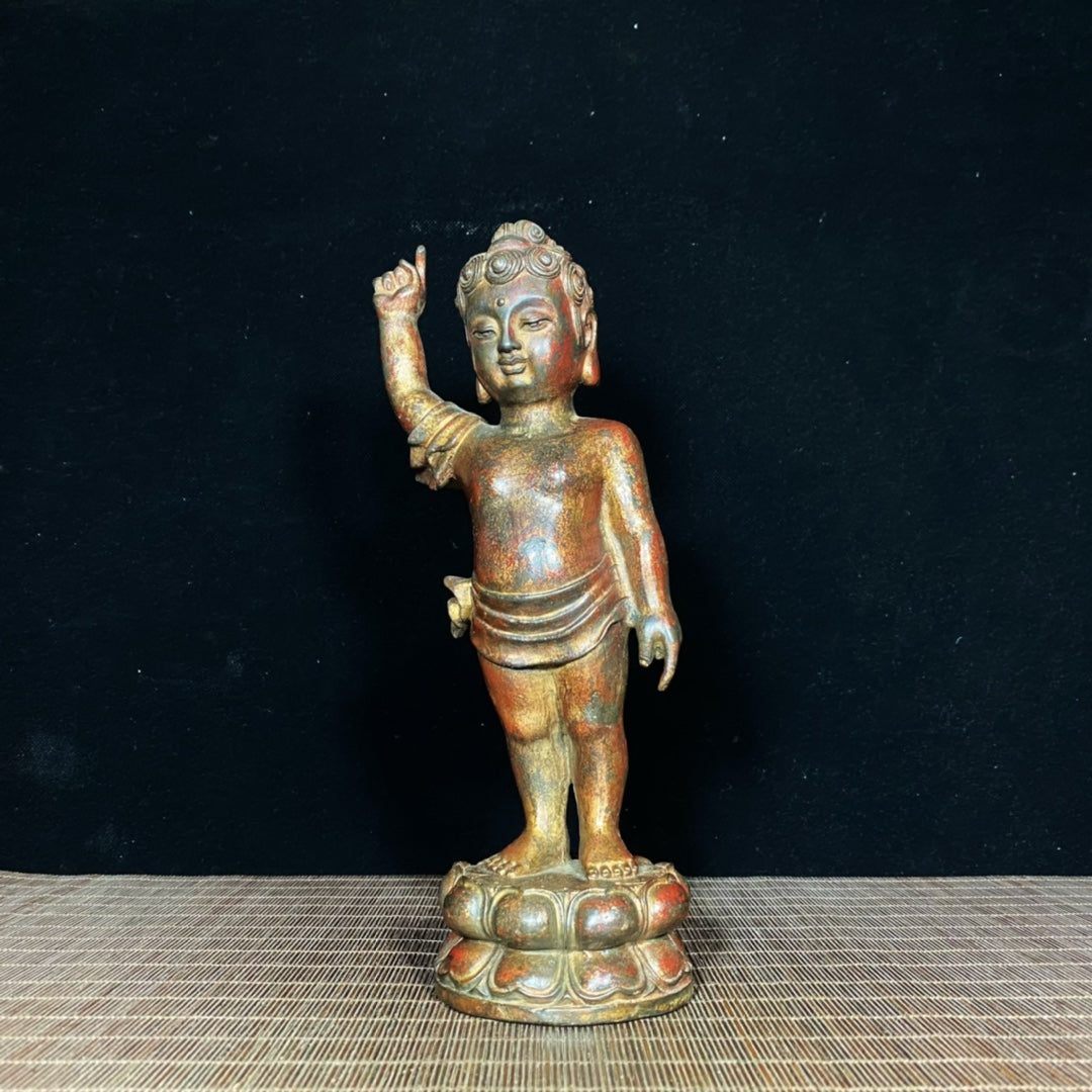 Exquisite Antique Shakyamuni Buddha Statue - Handcrafted Masterpiece, Unique Gift, Rare Collectible