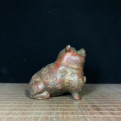 Rare Antique Handcrafted Pig Statue - Exquisite Craftsmanship & Unique Gift