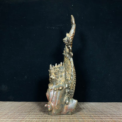 Rare Antique Dragon Statue - Symbol of Wealth and Good Fortune, Exquisite Craftsmanship, Handcrafted, Unique Gift