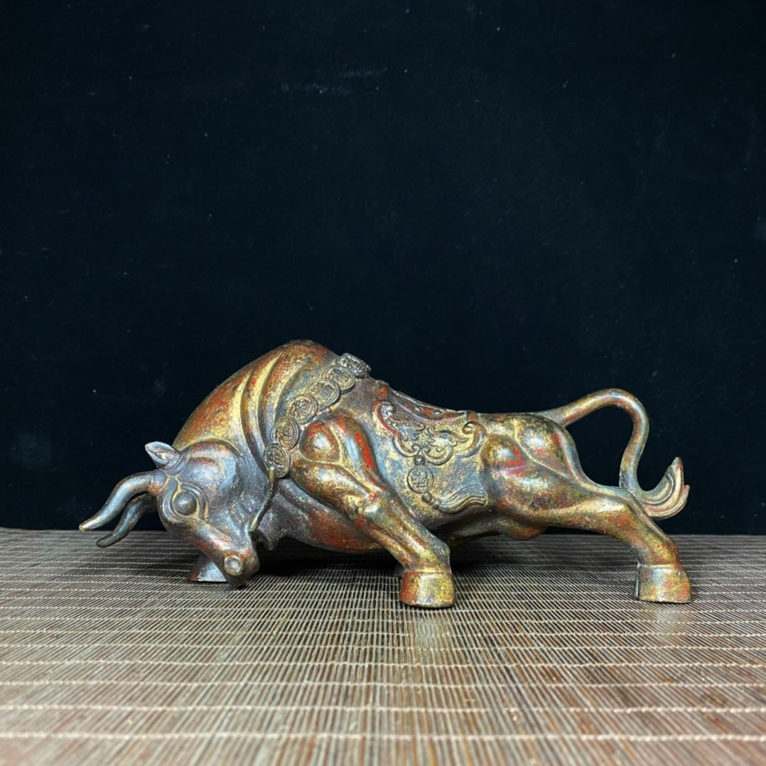 Rare Antique Finely Carved Bull Statue