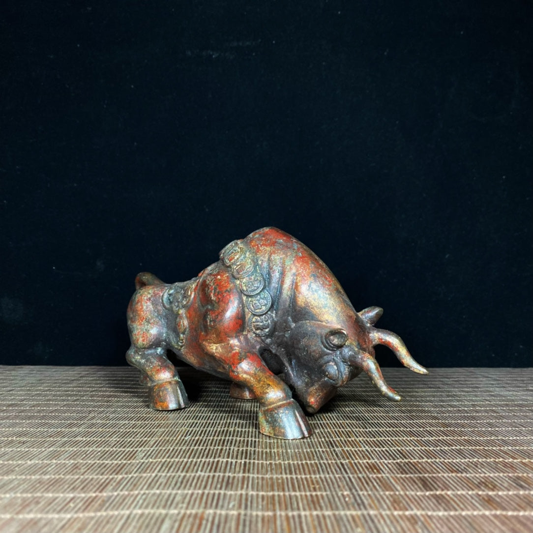 Rare Antique Finely Carved Bull Statue