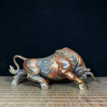 Rare Antique Finely Carved Bull Statue