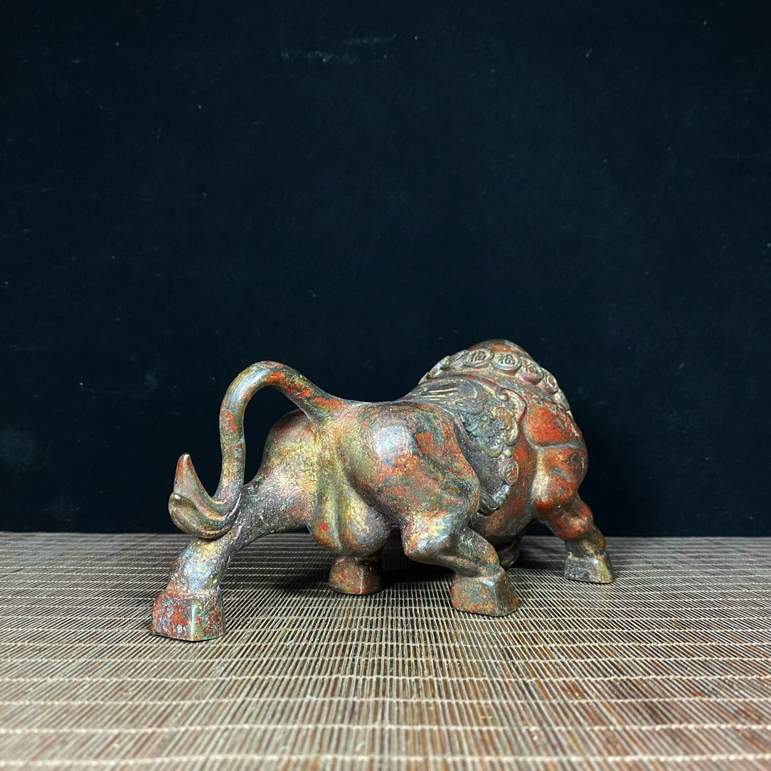 Rare Antique Finely Carved Bull Statue