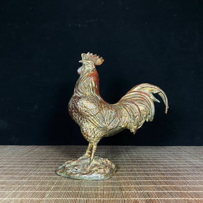 Exquisite Hand-Carved Rooster Statue - Unique Artwork & Rare Collectible