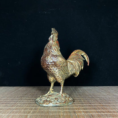 Exquisite Hand-Carved Rooster Statue - Unique Artwork & Rare Collectible