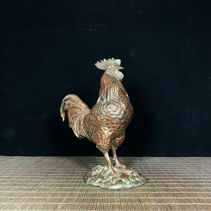 Exquisite Hand-Carved Rooster Statue - Unique Artwork & Rare Collectible