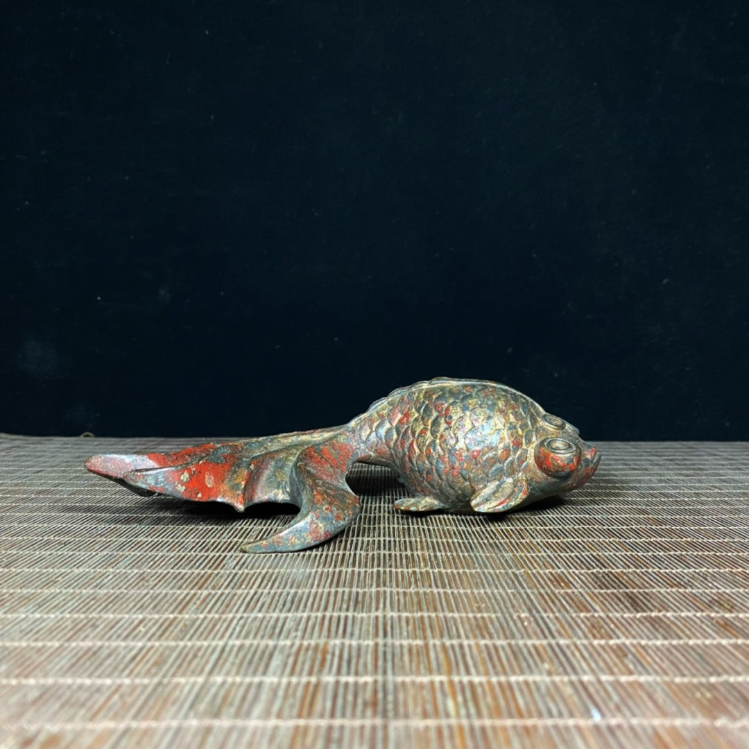 Handcrafted Intricate Goldfish Statue - Exquisite Craftsmanship, Unique Gift for Collectors and Home Decor