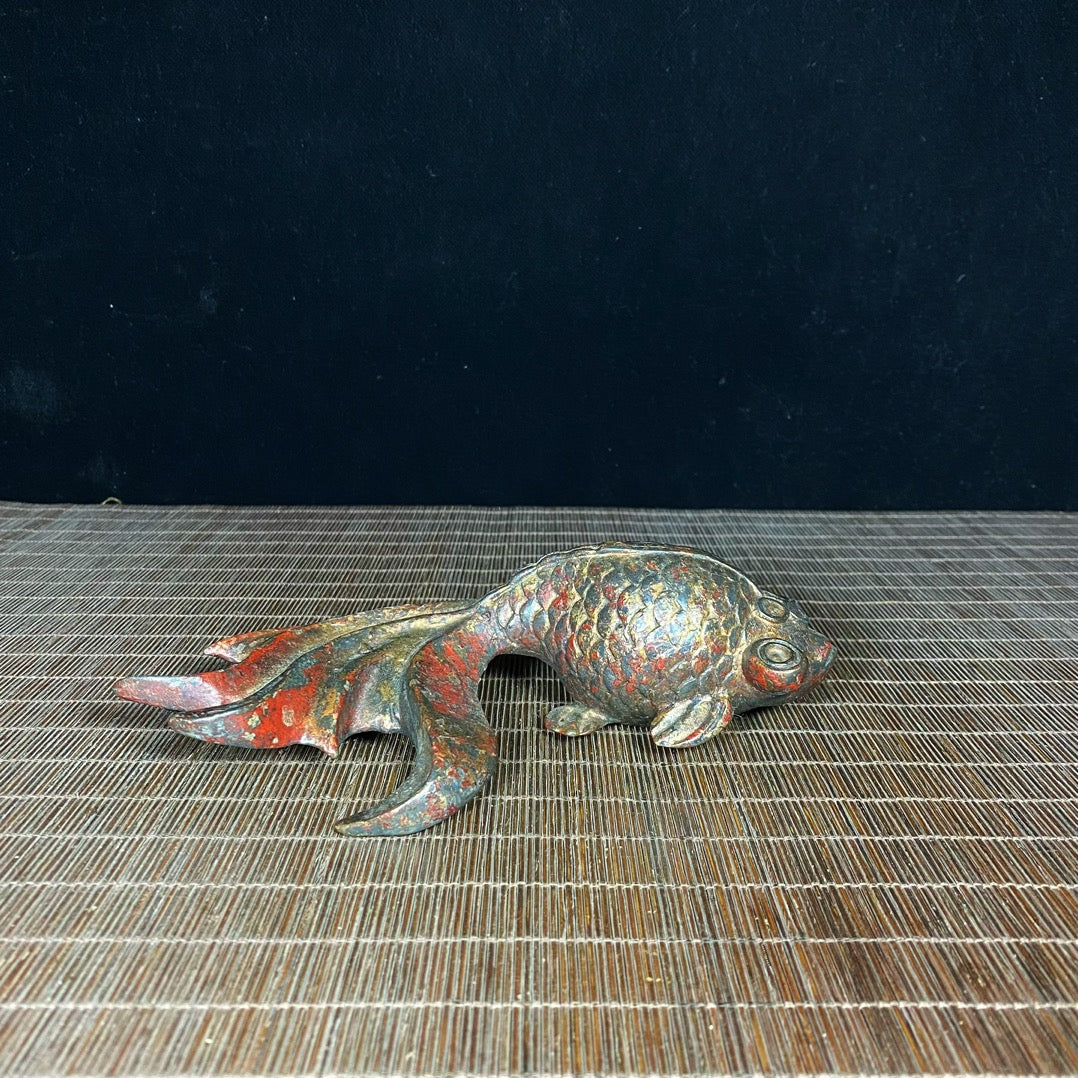 Handcrafted Intricate Goldfish Statue - Exquisite Craftsmanship, Unique Gift for Collectors and Home Decor