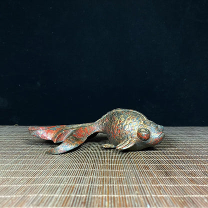 Handcrafted Intricate Goldfish Statue - Exquisite Craftsmanship, Unique Gift for Collectors and Home Decor