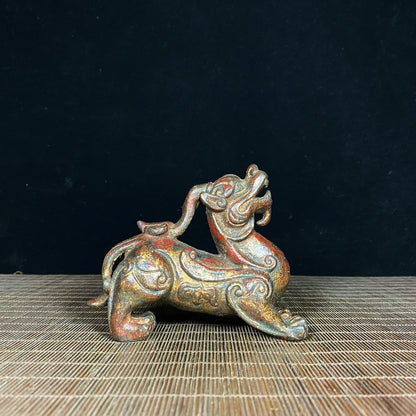 Antique Brass Pixiu - Exquisite Handcrafted Art Piece, Perfect for Collectors and Home Decor