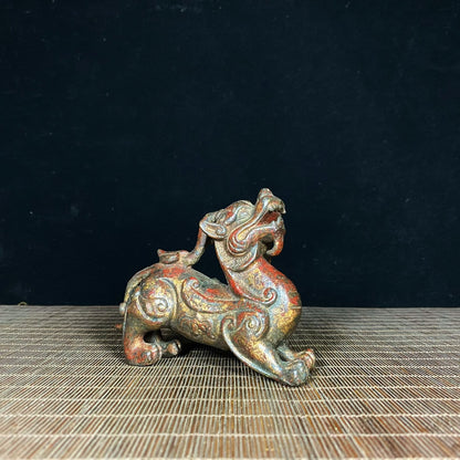 Antique Brass Pixiu - Exquisite Handcrafted Art Piece, Perfect for Collectors and Home Decor