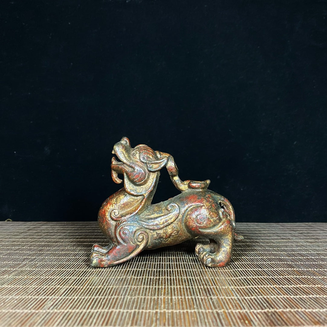 Antique Brass Pixiu - Exquisite Handcrafted Art Piece, Perfect for Collectors and Home Decor