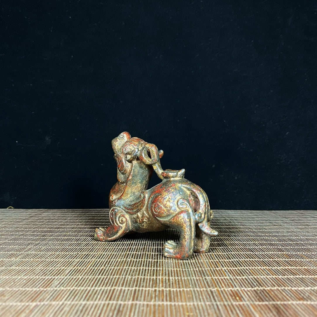 Antique Brass Pixiu - Exquisite Handcrafted Art Piece, Perfect for Collectors and Home Decor