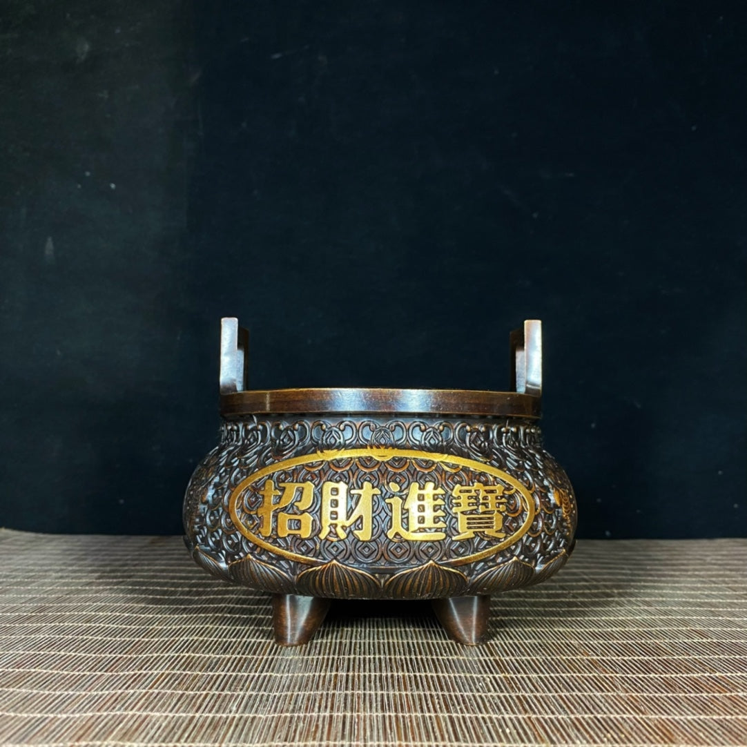 Exquisite Handcrafted Gilded Copper Incense Burner | Unique Decor & Collectible