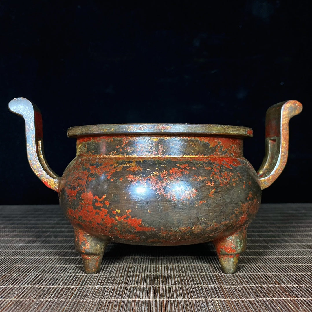 Exquisite Handcrafted Antique Copper Incense Burner - Unique Gift for Collectors and Interior Decor Enthusiasts