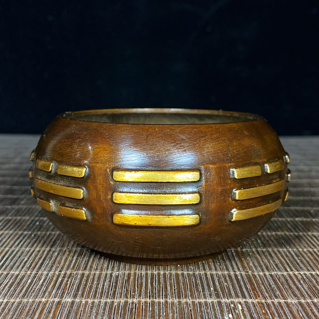 Exquisite Handmade Pure Copper Bagua Incense Burner - Unique Collectible Gift