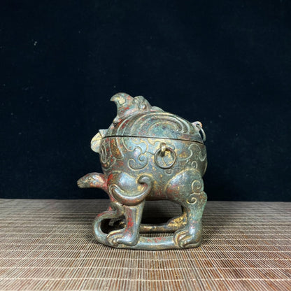 Rare & Precious Antique Incense Burner with Xuanwu and Suzaku Statues