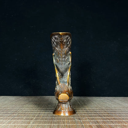 Handcrafted Gilt Bronze Ram Head Wine Vessel - Exquisite Craftsmanship, Unique Collectible Gift