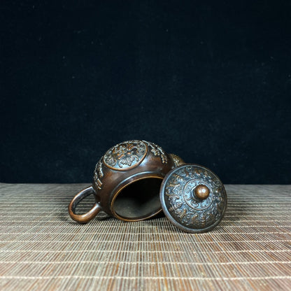 Exquisite Handcrafted Pure Copper Wealth Fish Mouth Pot - Rare Art Piece, Unique Gift