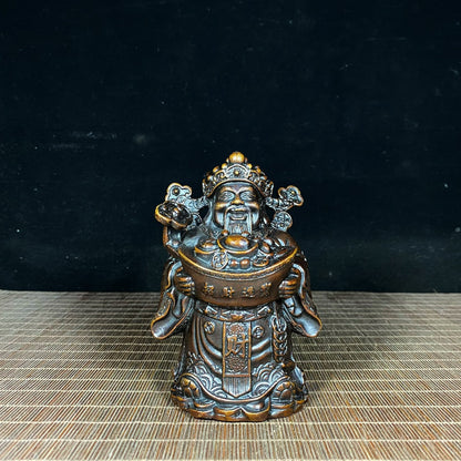 Exquisite Pure Copper God of Wealth Statue - Symbol of Prosperity