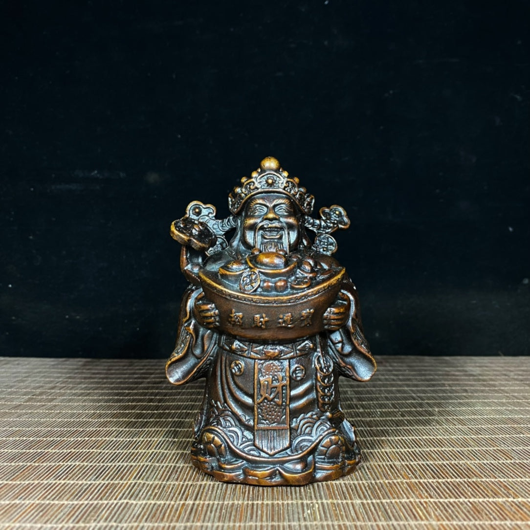 Exquisite Pure Copper God of Wealth Statue - Symbol of Prosperity