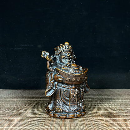 Exquisite Pure Copper God of Wealth Statue - Symbol of Prosperity